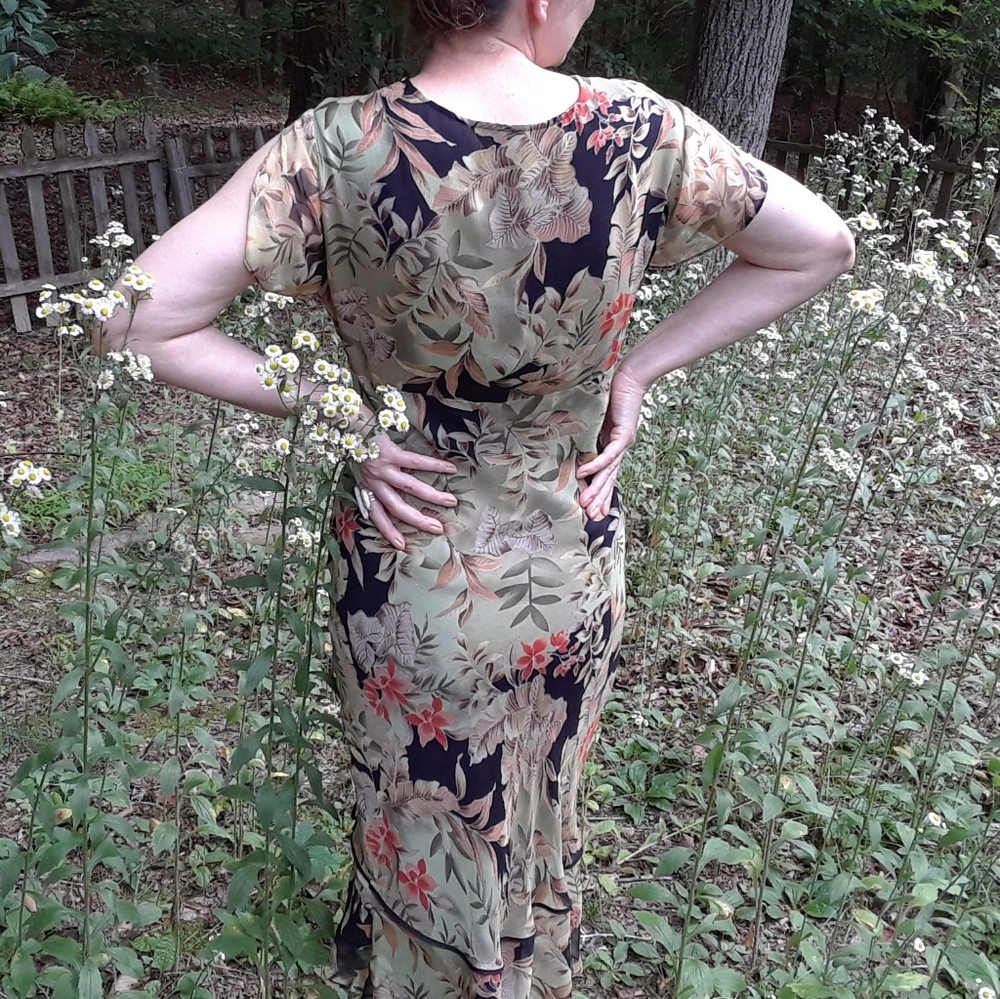Vintage Y2K Silk Embroidered Slip Dress - Picture 3 of 9